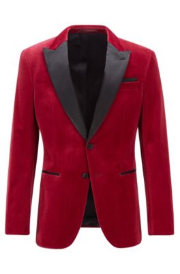 Hugo Boss Slim-fit tuxedo jacket in velvet with silk trims. 1