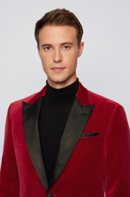 Hugo Boss Slim-fit tuxedo jacket in velvet with silk trims. 7