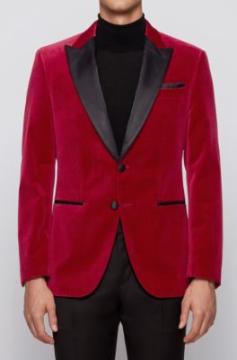 Hugo Boss Slim-fit tuxedo jacket in velvet with silk trims. 5
