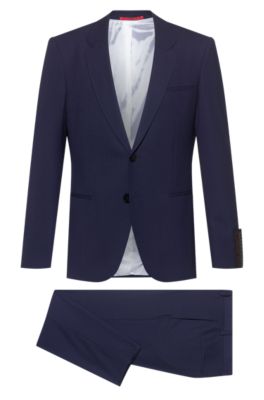 HUGO - Slim-fit suit in micro-patterned 