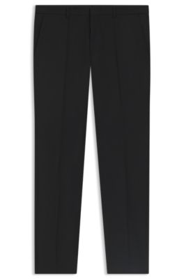 Pantalon Extra Slim en tissu tr&egrave;s souple, Noir