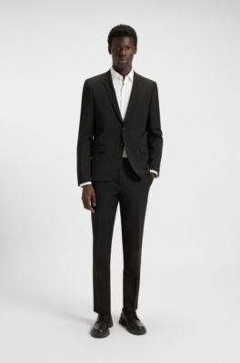 Pantalon Extra Slim en tissu tr&egrave;s souple, Noir