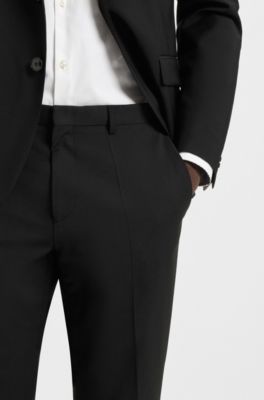 Pantalon Extra Slim en tissu tr&egrave;s souple, Noir