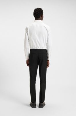 Pantalon Extra Slim en tissu tr&egrave;s souple, Noir