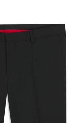 Slim-fit trousers in performance-stretch wool, Black
