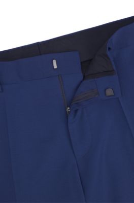 Slim-fit trousers in performance-stretch wool, Light Blue