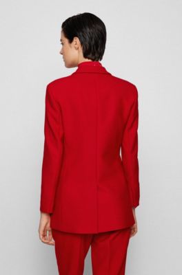 red tailored suit womens