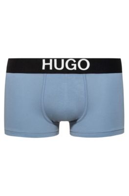 Hugo Boss Stretch-cotton trunks with silicone-print logo. 1