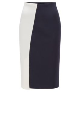 Hugo Boss Boss Vianno Colorblock Pencil Skirt In Light Blue