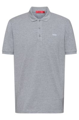 Hugo Boss Cotton polo shirt with embroidered reversed logo. 1