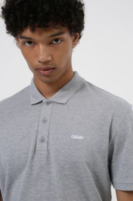 Hugo Boss Cotton polo shirt with embroidered reversed logo. 5