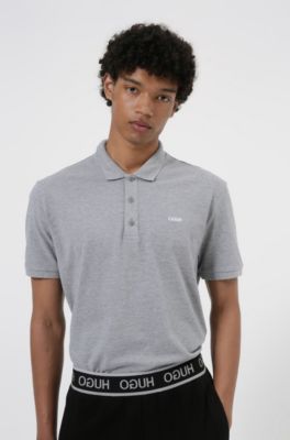 Hugo Boss Cotton polo shirt with embroidered reversed logo. 2