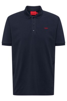 Hugo Boss Cotton polo shirt with embroidered reversed logo. 3