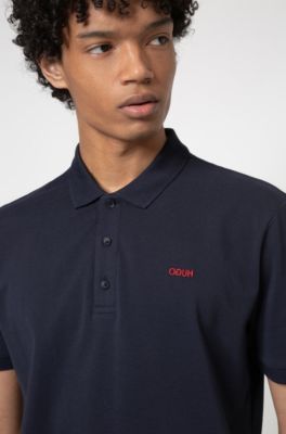 Hugo Boss Cotton polo shirt with embroidered reversed logo. 5