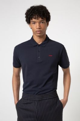 Hugo Boss Cotton polo shirt with embroidered reversed logo. 2