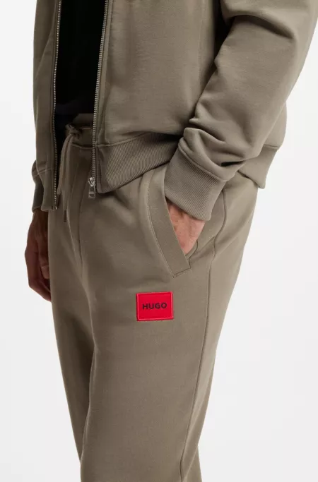Logo-label tracksuit bottoms in cotton terry