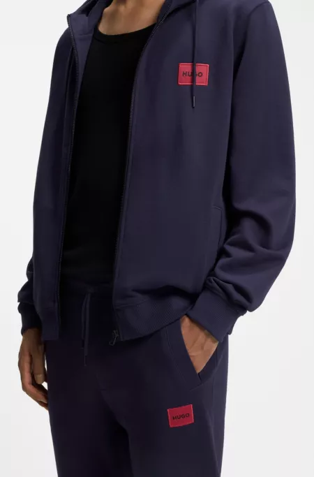 Logo-label tracksuit bottoms in cotton terry