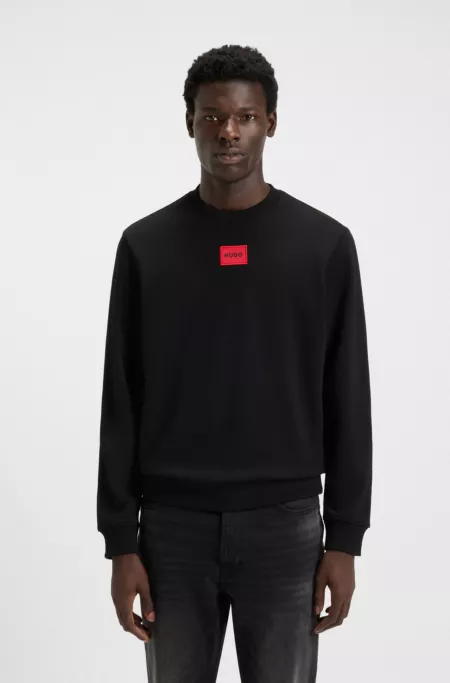 Logo-label sweatshirt in cotton terry