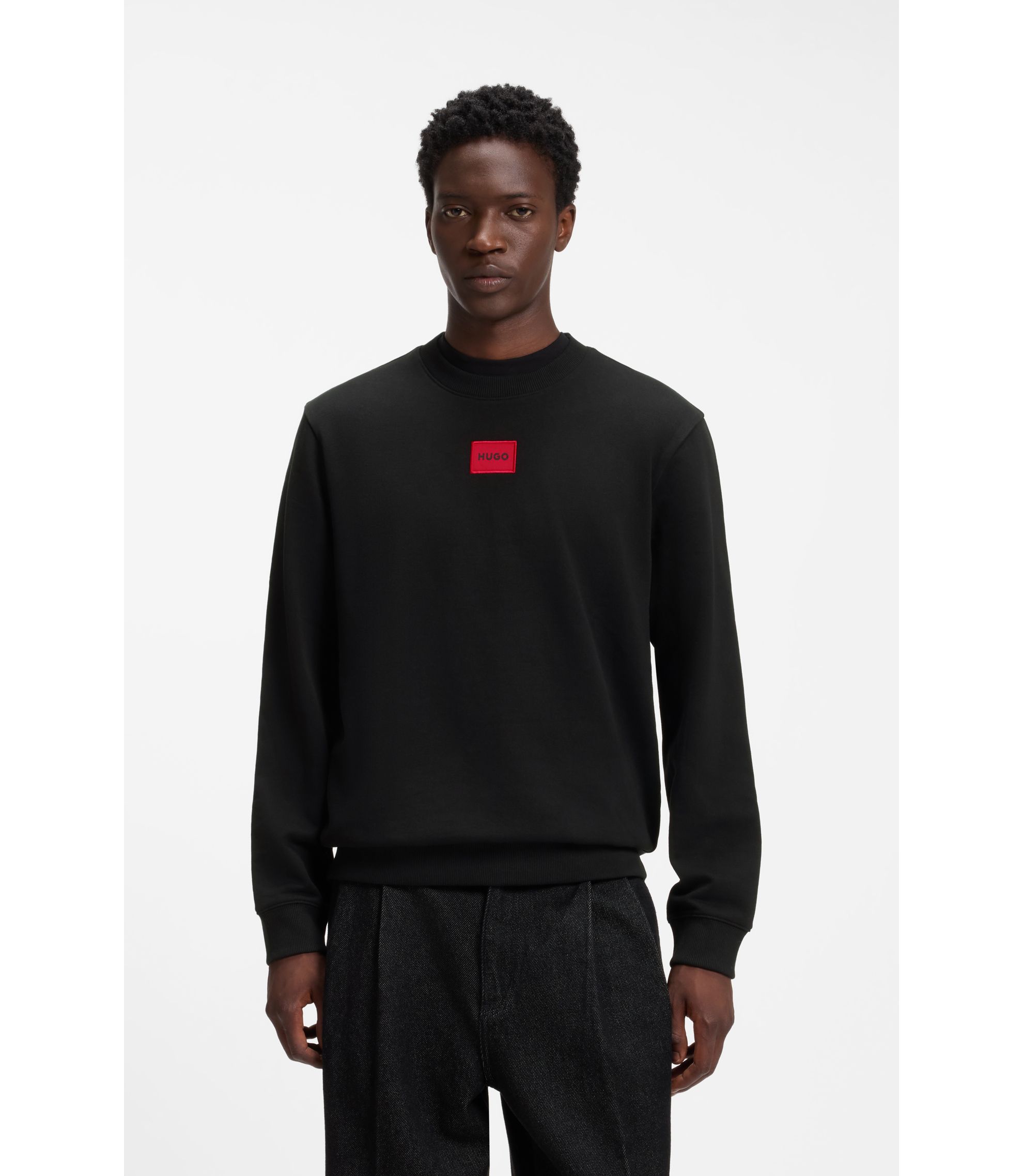 Cotton-terry sweatshirt with logo label