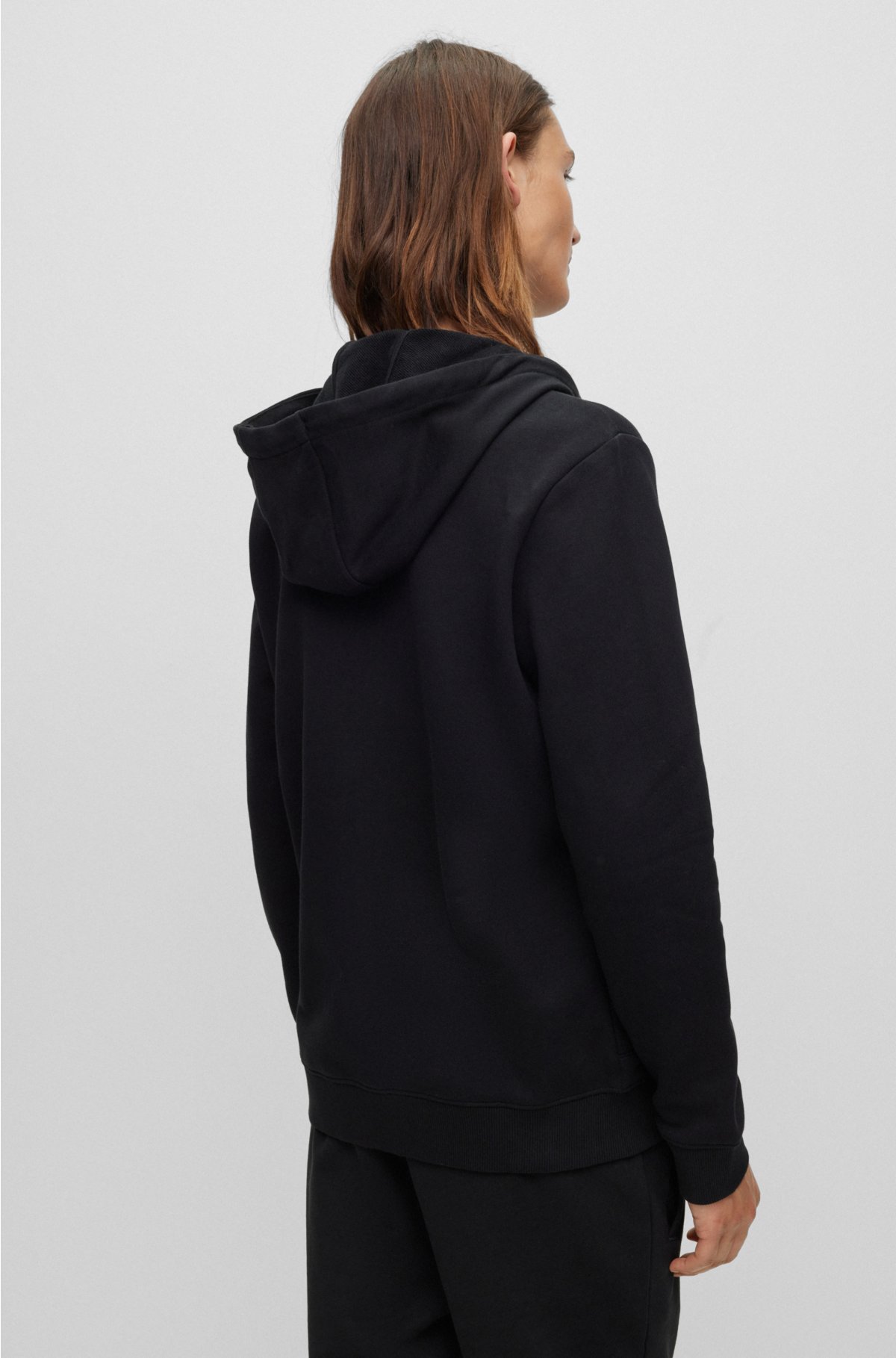 HUGO Regular-fit - in terry label with French logo hoodie