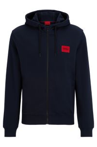 HUGO Regular fit hoodie in French terry with logo label