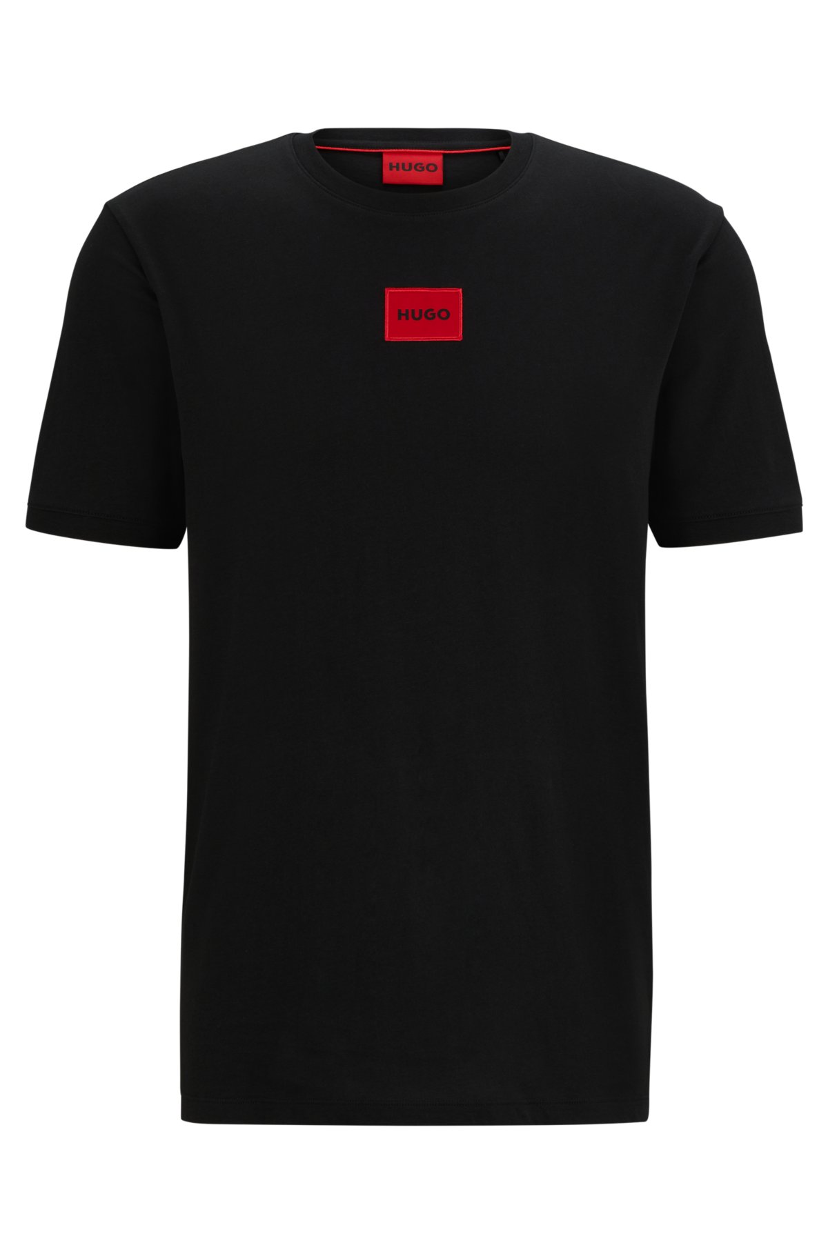 tørre mel Igangværende HUGO - Regular-fit cotton T-shirt with red logo label