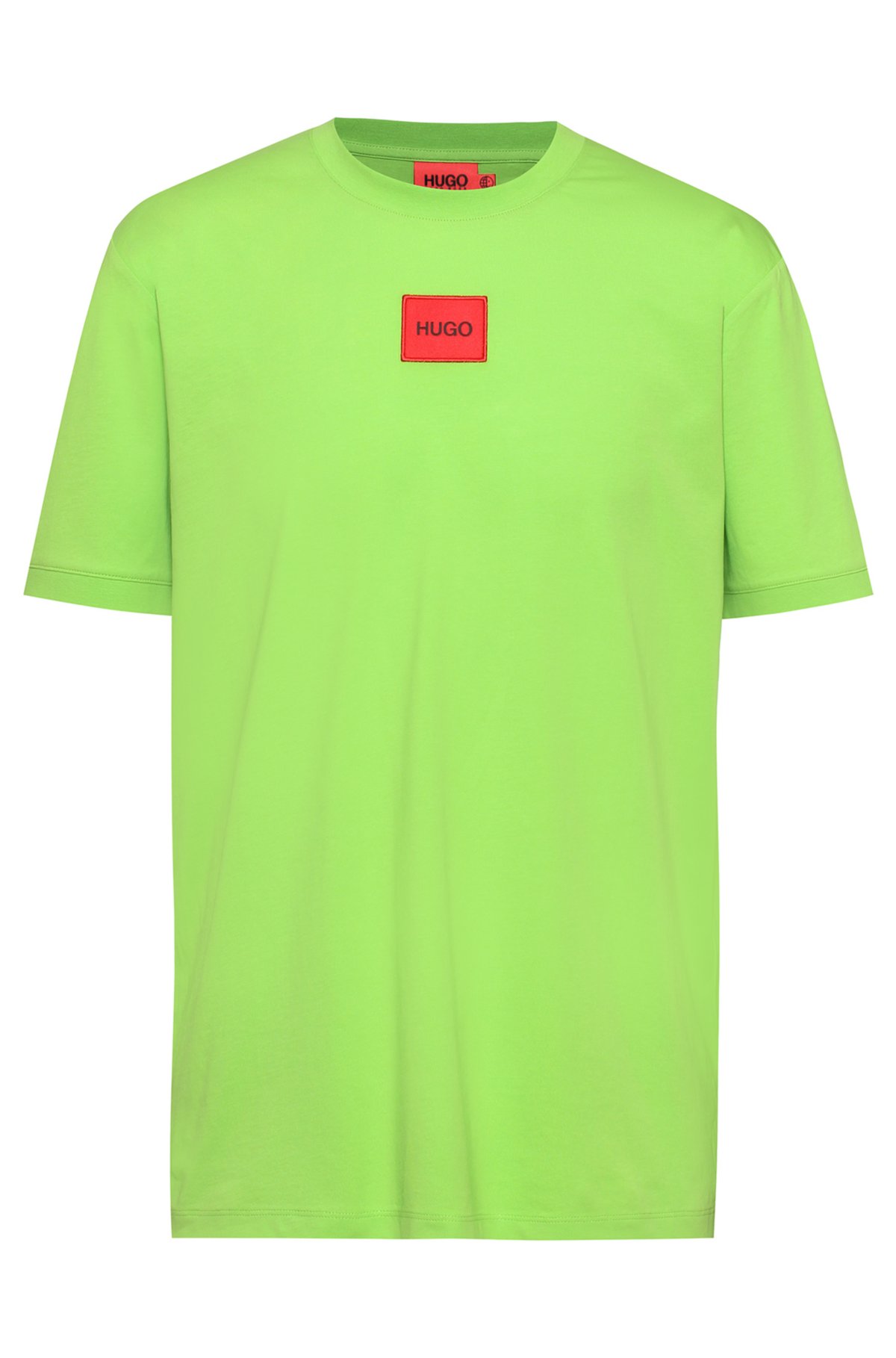 HUGO - Cotton-jersey T-shirt with logo label