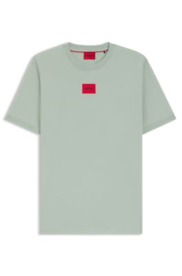 Logo-label T-shirt in cotton jersey, Light Green