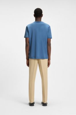 Logo-label T-shirt in cotton jersey, Blue