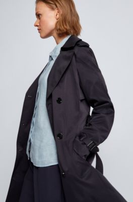 Hugo Boss Belted trench coat in water repellent twill