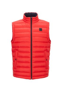 Hugo Boss Boss Men's Chroma Packable Down Gilet Vest In Red