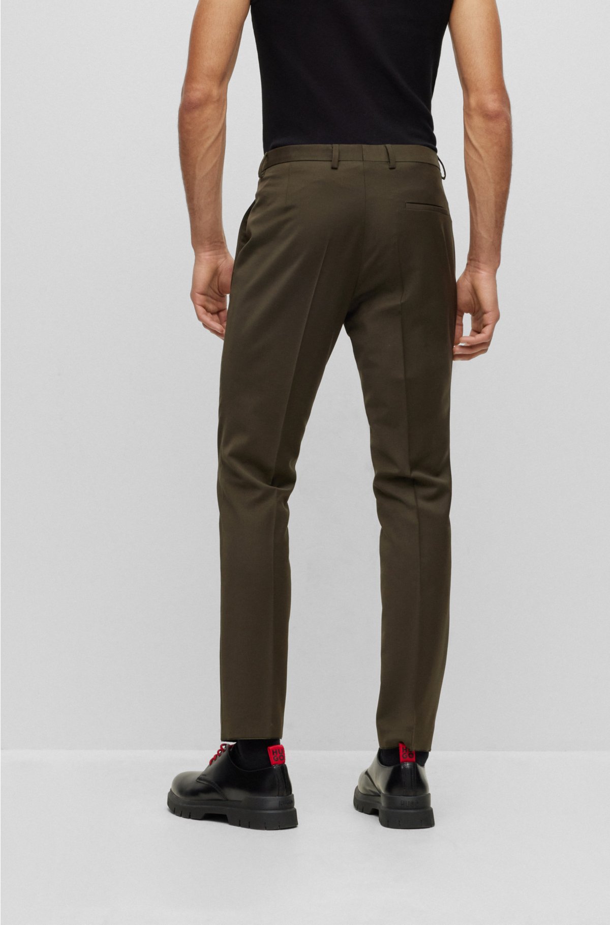 Hugo Mens Wool Blend Super Flex Suit Pants 