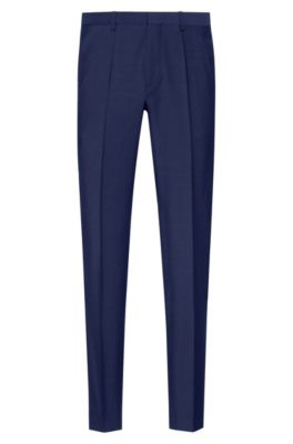 Hugo Boss Extra Slim Fit Virgin Wool Pants In Dark Blue