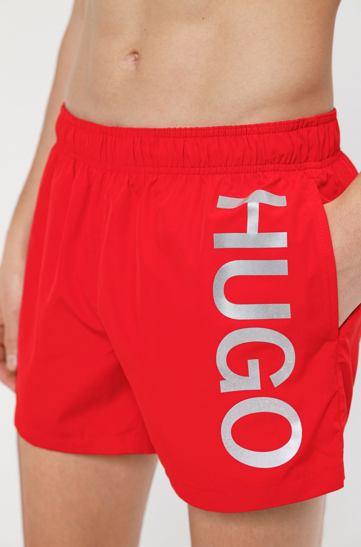 Quick-dry logo swim shorts, light pink
