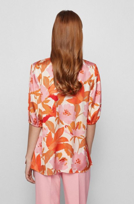 بدلة حالة طوارئ boss orange silk top floral love - lawofattraction-coaching.com