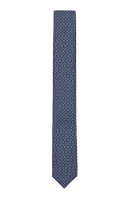 Hugo Boss - Patterned Tie In Jacquard Fabric - Blue