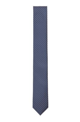 Hugo Boss - Patterned Tie In Jacquard Fabric - Blue