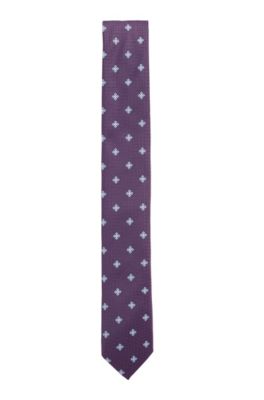 Hugo Boss - Patterned Tie In Jacquard Fabric - Purple