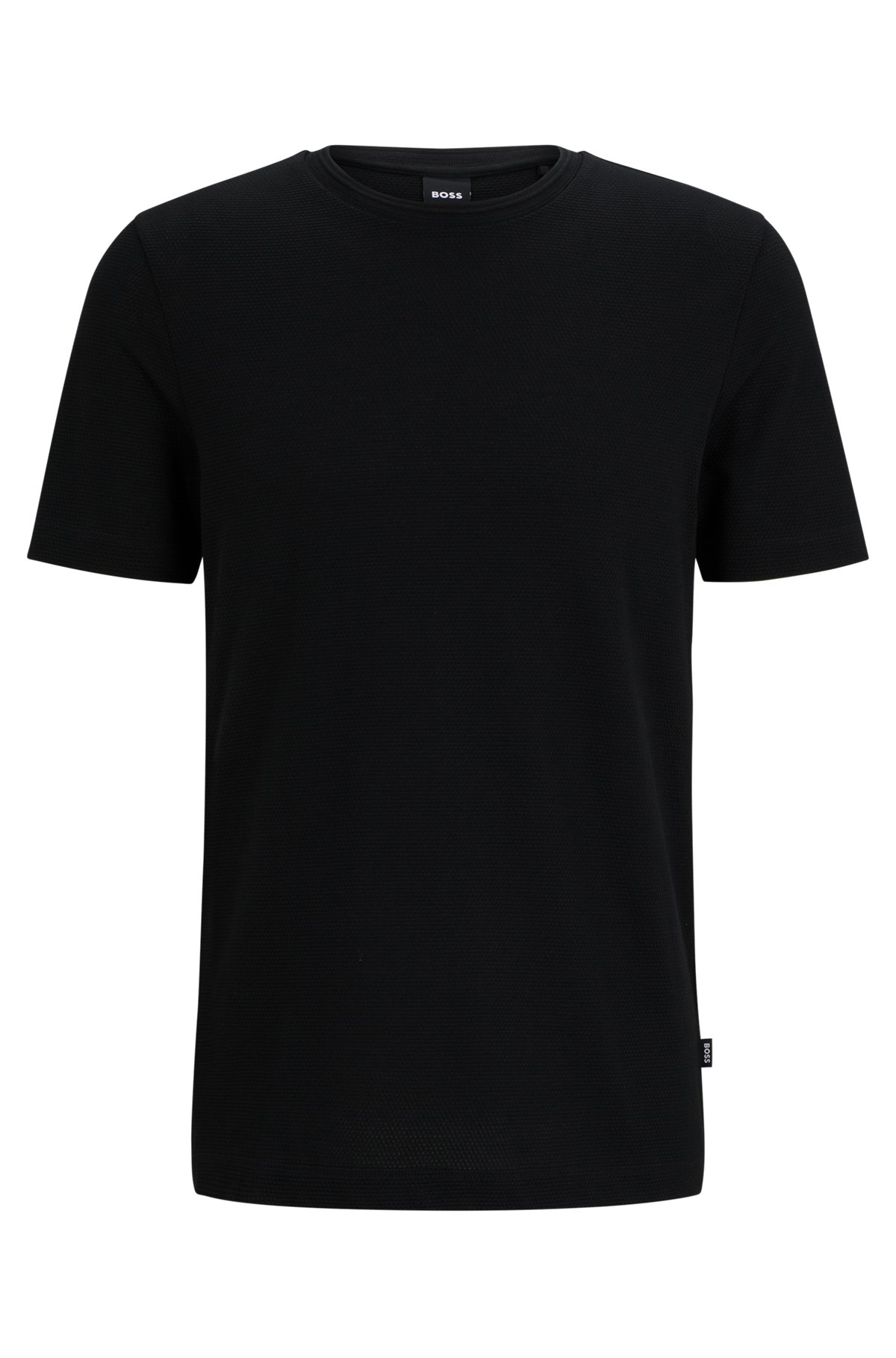 T-shirt with bubble-jacquard structure, Black