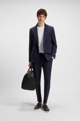 Bubble-jacquard structure T-shirt in a cotton blend, White