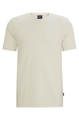 Shop Hugo Boss T-shirt With Bubble-jacquard Structure In White
