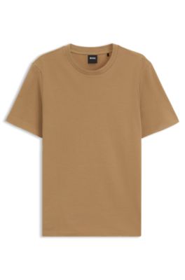 BOSS - Cotton-blend T-shirt with bubble-jacquard structure