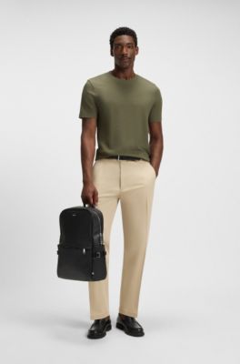 Bubble-jacquard structure T-shirt in a cotton blend, Green