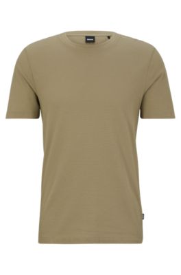 Shop Hugo Boss T-shirt With Bubble-jacquard Structure In Light Green