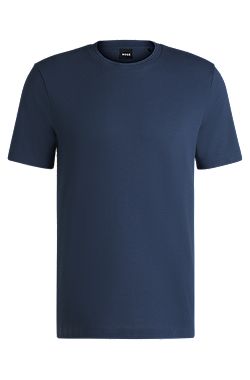 Camiseta en mezcla de algodón con estructura de jacquard de burbujas