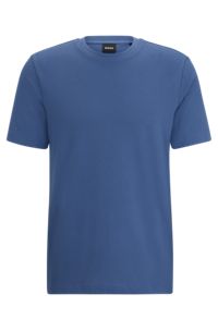 T-shirt en coton mélangé à la structure jacquard effet bulle, bleu clair
