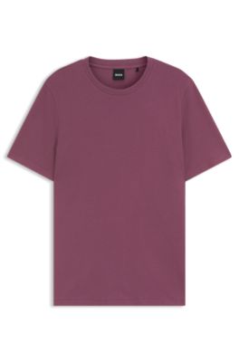 Bubble-jacquard structure T-shirt in a cotton blend, Purple