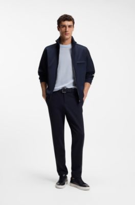 T-shirt en coton m&eacute;lang&eacute; &agrave; la structure jacquard effet bulle, Violet clair