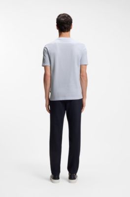Camiseta en mezcla de algod&oacute;n con estructura de jacquard de burbujas, Luz p&uacute;rpura