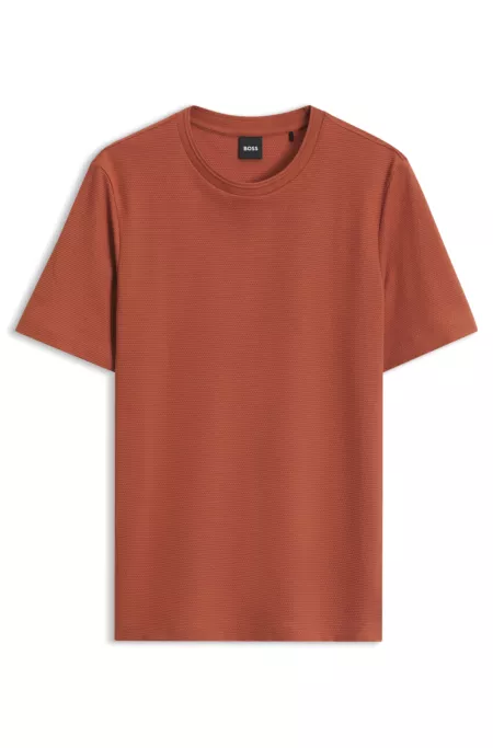 Bubble-jacquard structure T-shirt in a cotton blend